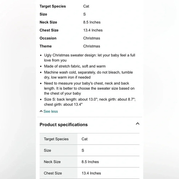 Holiday sweater for Dog/ Cat New - Picture 7 of 10